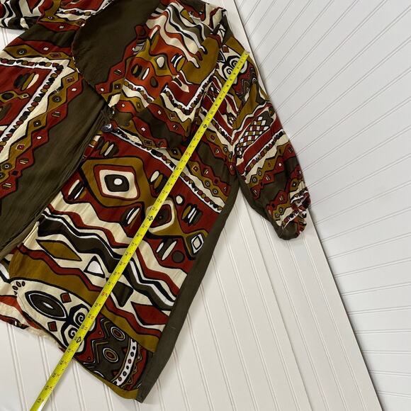 Black Magic Women’s Green Print Toggle Kimono Cardigan Plus Size - Picture 4 of 7